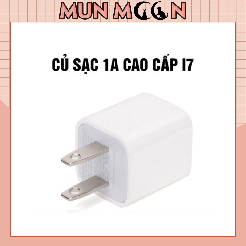 Củ Sạc Vuông Cao Cấp 1A-i7 sạc ổn định không nóng, tương thích nhiều dòng điện thoại iphone/samsung/oppo/nokia/Max