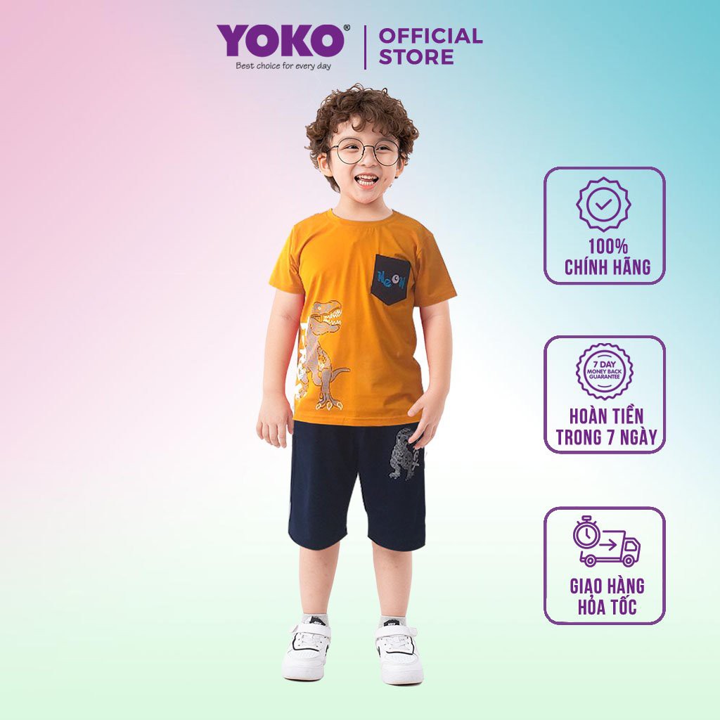 [Mã BMBAU50 giảm 50K đơn 150K] Bộ Quần Áo Thun Tay Ngắn Bé Trai (6-9 Tuổi) YOKO KID’S FASHION 21094T