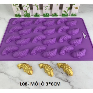 KHUÔN SILICON NÂU HÌNH 24 CÁ CHÉP NHÍ