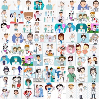 10-60 hình dán stickers chủ đề bác sỹ decal