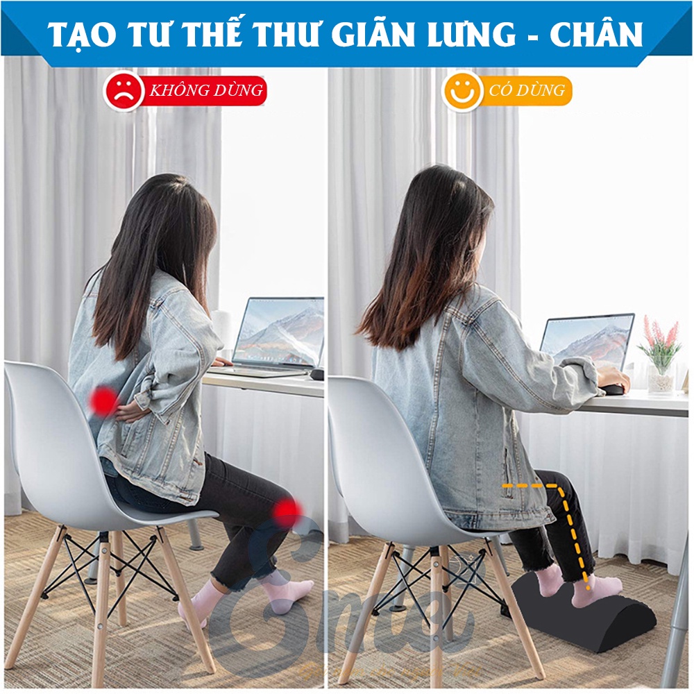 Gối kê chân, gác chân cao su non văn phòng EMA - Giảm tê, mỏi, chuột rút, suy giãn tĩnh mạch khi ngồi, nằm