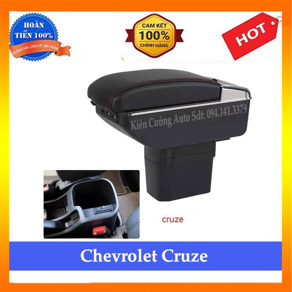 Hộp tỳ tay Chevrolet Cruze - Lacetti cao cấp tích hợp 7 cổng sạc USB - Bảo hành 12 tháng