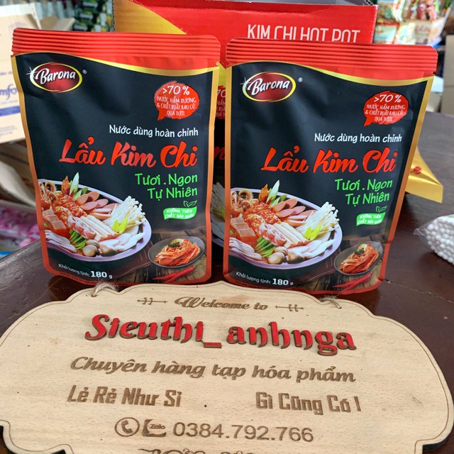 Gói nước dùng hoàn chỉnh Barona 180G (lẩu kim chi, lẩu thái, lẩu riêu cua)