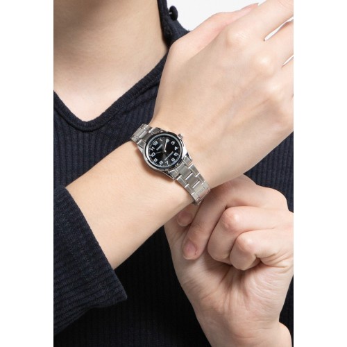 Đồng hồ nam nữ CASIO MTP/LTP V001D-7B, đồng hồ chính hãng, dây thép màu bạc siêu bền