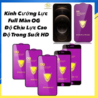 Kính cường lực iPhone,cường lực Full Màn,mõng dể dán,keo xịn một lần chạm,Chính Hãng OG 7/8Plus Trắng/Đen -> 14PROMAX