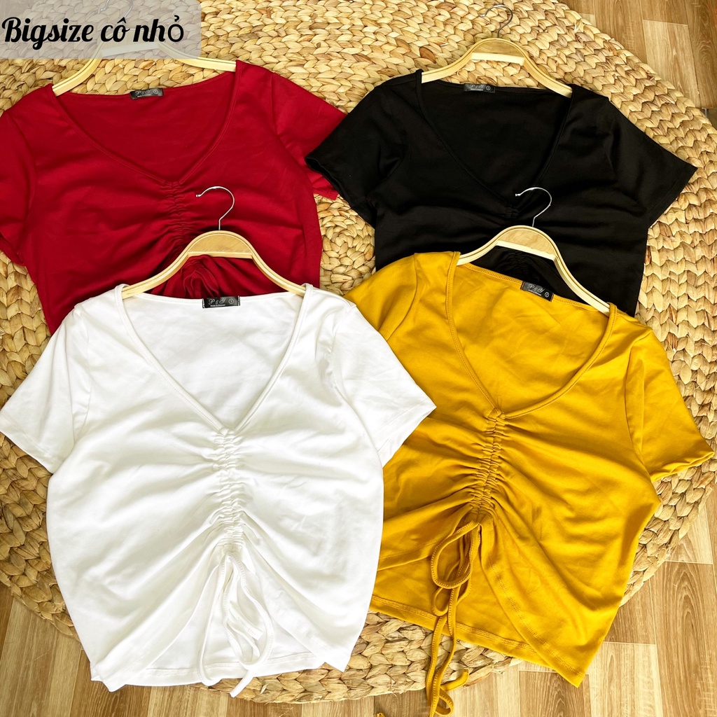 Áo Croptop Nữ Bigsize Rút Dây Chất Vải Loại 1 Lên Phom Dễ Thương MÃ A37