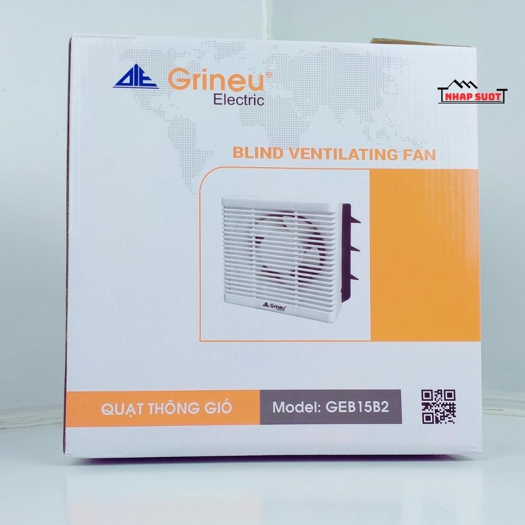 Quạt Thông Gió Gắn Tường GRINEU Đáy 20 x 20 cm GEB15B2