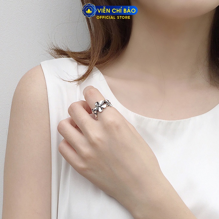 Nhẫn bạc nữ Doris Flower hình hoa free size bạc Thái 925 thời trang phụ kiện trang sức nữ Viễn Chí Bảo N000400