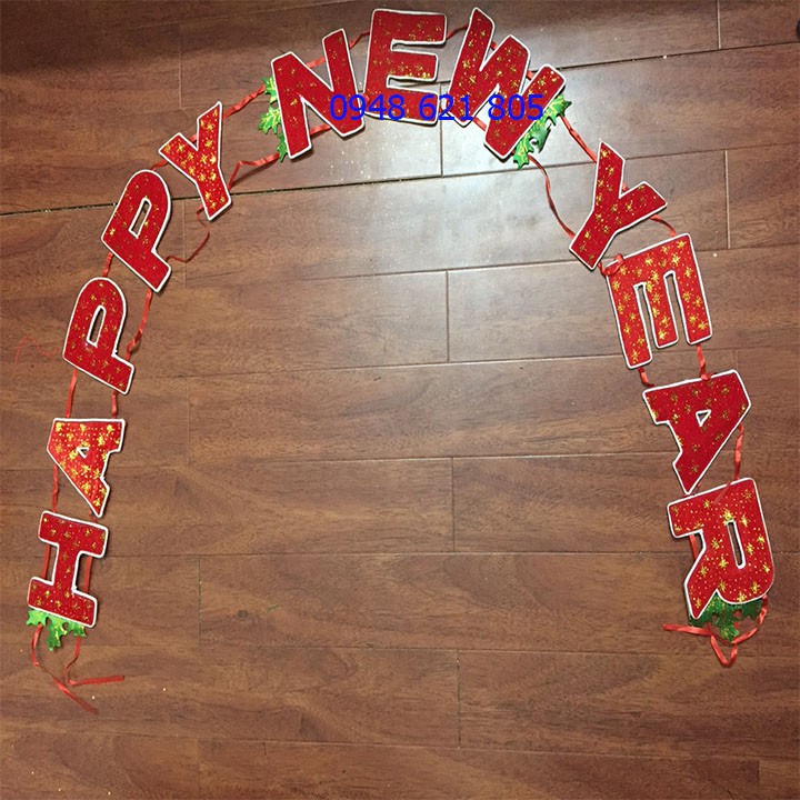 Dây chữ CHÚC MỪNG NĂM MỚI / HAPPY NEW YEAR trang trí nhà cửa