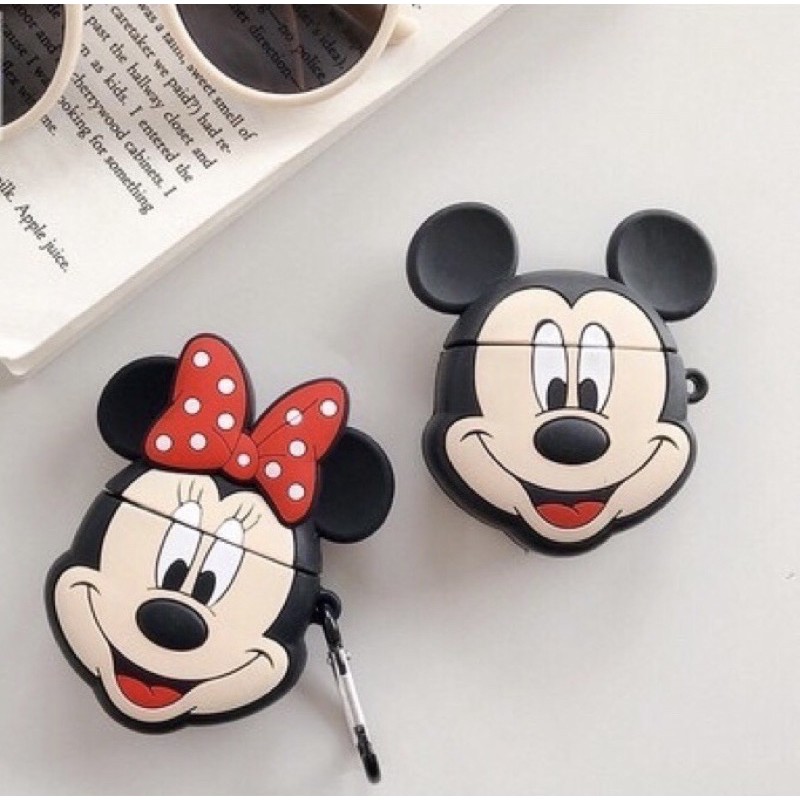 Vỏ Bảo Vệ Tai Nghe Airpods 1/Airpods 2 Hình Chuột Mickey Và Minnie