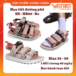 [Mã FATHANG5 giảm 10K đơn 50K] Giày Sandal Vento NB80 Màu Be họa tiết đường phố quai vải dù size nữ 35 - 39