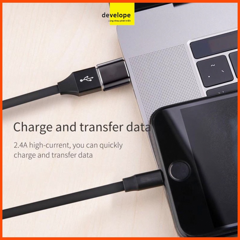 USB nghe nhạc, bộ chuyển đổi OTG âm thanh, jack chuyển đổi tai nghe - sạc USB sang USB-C -DEVELOPE