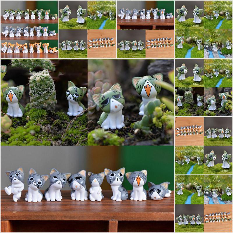 Set 8 Tượng Mèo Con Bằng Nhựa Resin Dễ Thương
