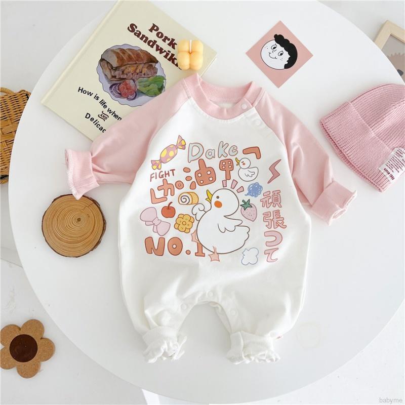 Jumpsuit Cotton Dài Tay, Họa Tiết Dễ Thương Cho Bé