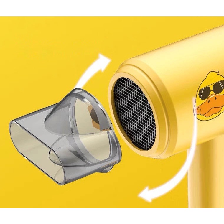 Máy sấy tóc mini cầm tay hiệu vịt vàng/ Máy tạo kiểu tóc có ion âm với công suất 1200W