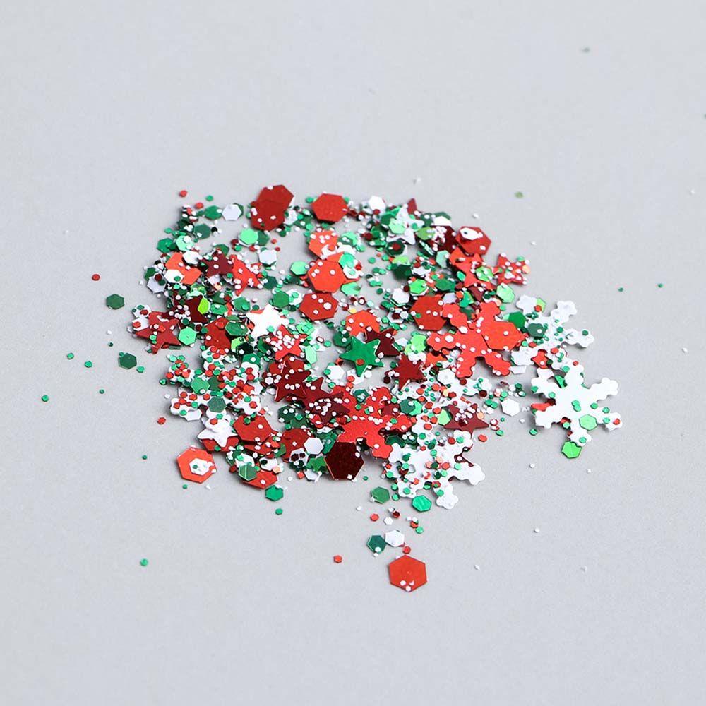 OCEANMAP Hộp 12 Ngăn Đựng Hạt Kim Sa Hình Bông Tuyết Trang Trí Móng Tay DIY