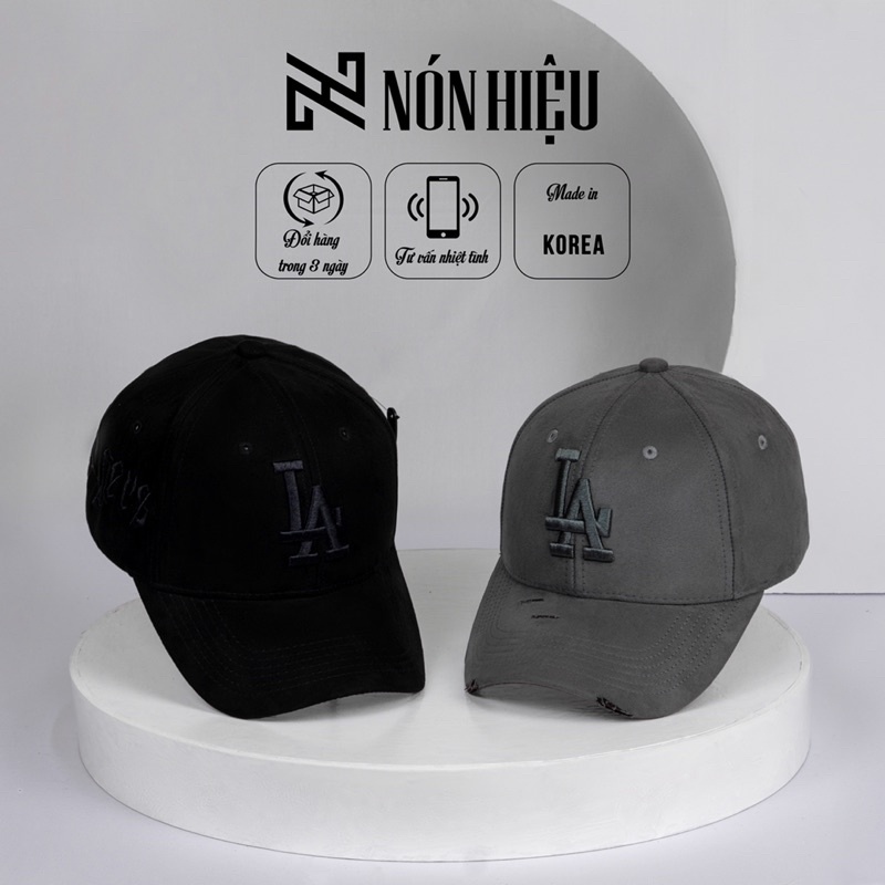 Mũ lưỡi trai cao cấp LA Da lộn Made In Korea Full Tem Mark hãng