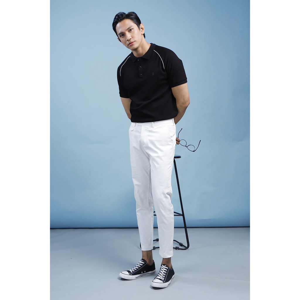 Áo thun polo BEN & TOD cotton cao cấp họa tiết viền vai co giãn thoáng mát 21224 | BigBuy360 - bigbuy360.vn