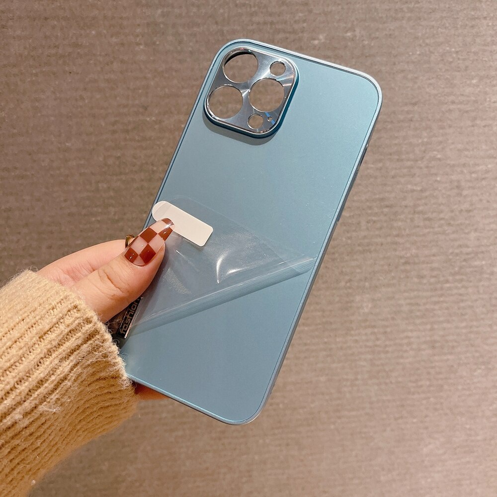 Ốp Điện Thoại Kim Loại Nhôm Siêu Mỏng Màu Trơn Cho iPhone 7 8 Plus X Xs Max Xr 13 11 12 Pro Max