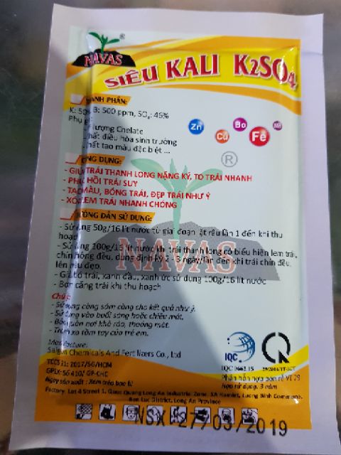 Siêu kali Sunfat Navas giúp lớn trái
