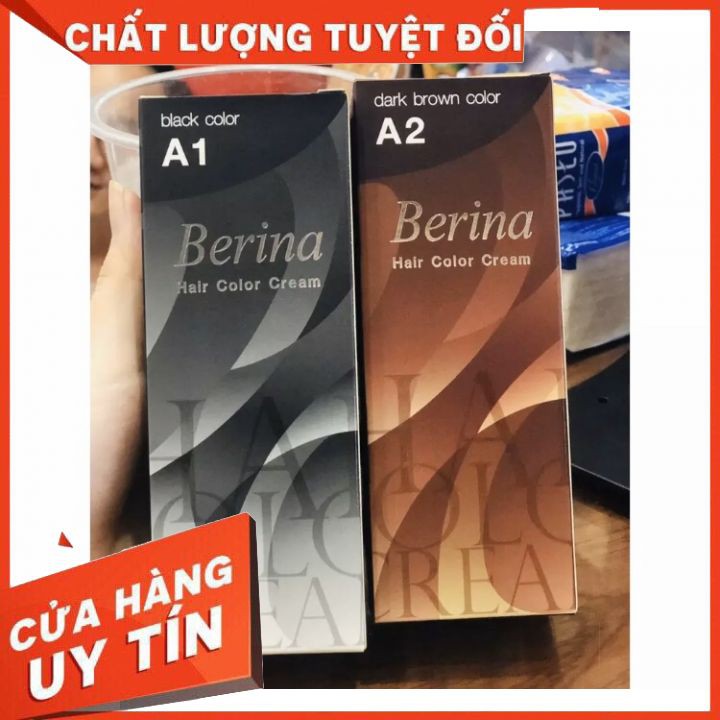 [chính hãng] kem nhuộm tóc phủ bac BERINA chính hãng công ty nhập khẩu Thái Lan   nhuộm tóc mềm mại không khô tóc