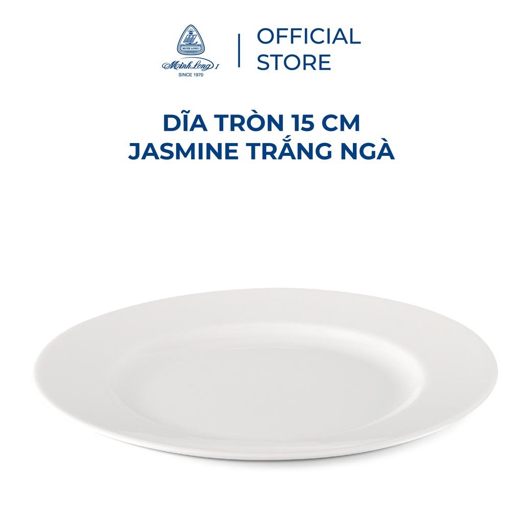 Dĩa Tròn Sứ Minh Long 15cm - Jasmine Lys - Trắng Ngà