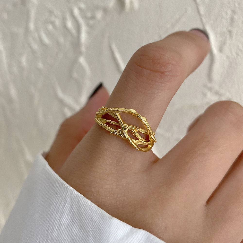 Nhẫn Hình Cây Tre Thiết Kế Đơn Giản Cho Nữ