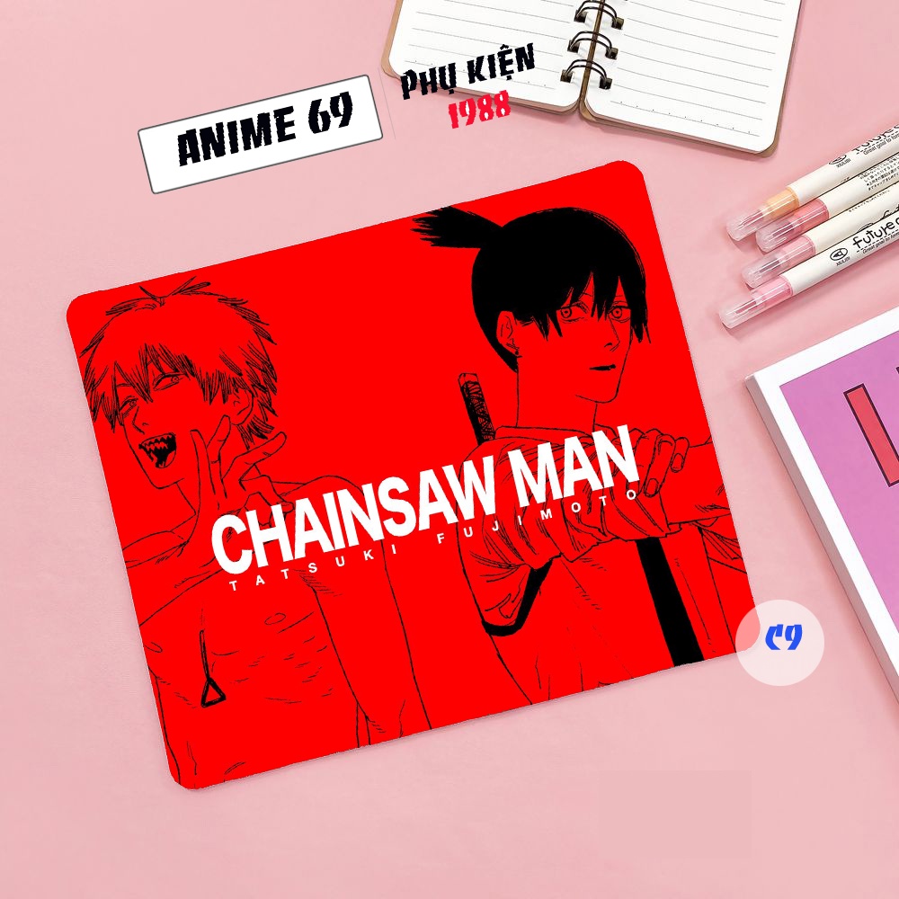 Lót chuột -chainsaw-man-  khổ 21x26x03 bo viền nhiễu mẫu