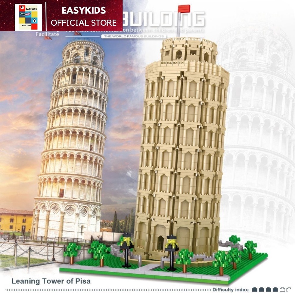 [Có sẵn] [Cực lớn 5500 chi tiết] Đồ chơi xếp hình Lego kỳ quan thế giới EASYKIDS Có sách hướng dẫn ghép City Building