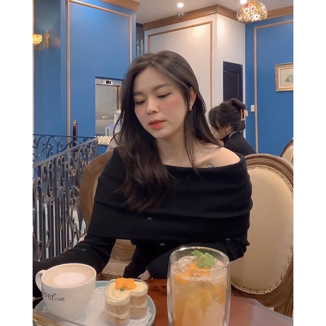 Áo Len Trễ Vai Phong Cách Hàn Quốc