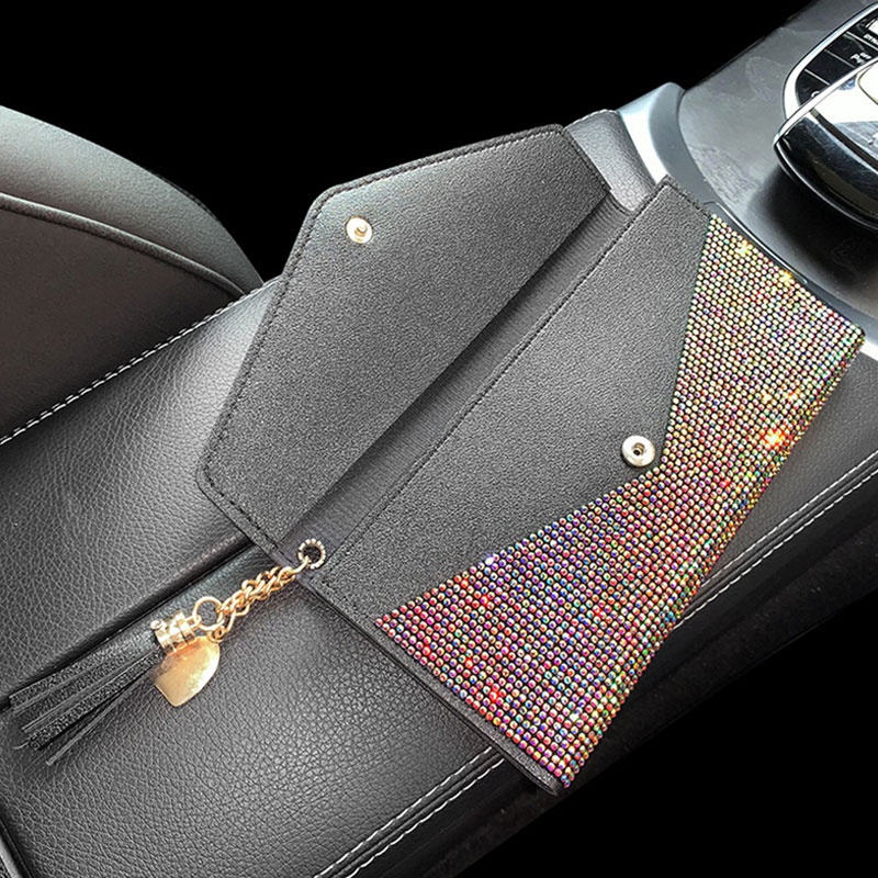 Ví SEAMETAL đựng thẻ ô tô bằng lái xe đính pha lê hai mặt