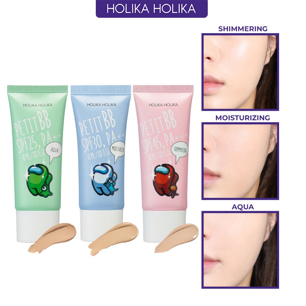 [Among Us limited edition] Kem BB HOLIKA HOLIKA trang điểm chống nắng dưỡng ẩm Petti SPF PA++ 30ml