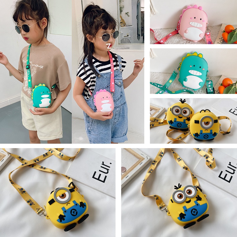 Túi Đeo Chéo Hình Khủng Long Dễ Thương Cho Bé Gái