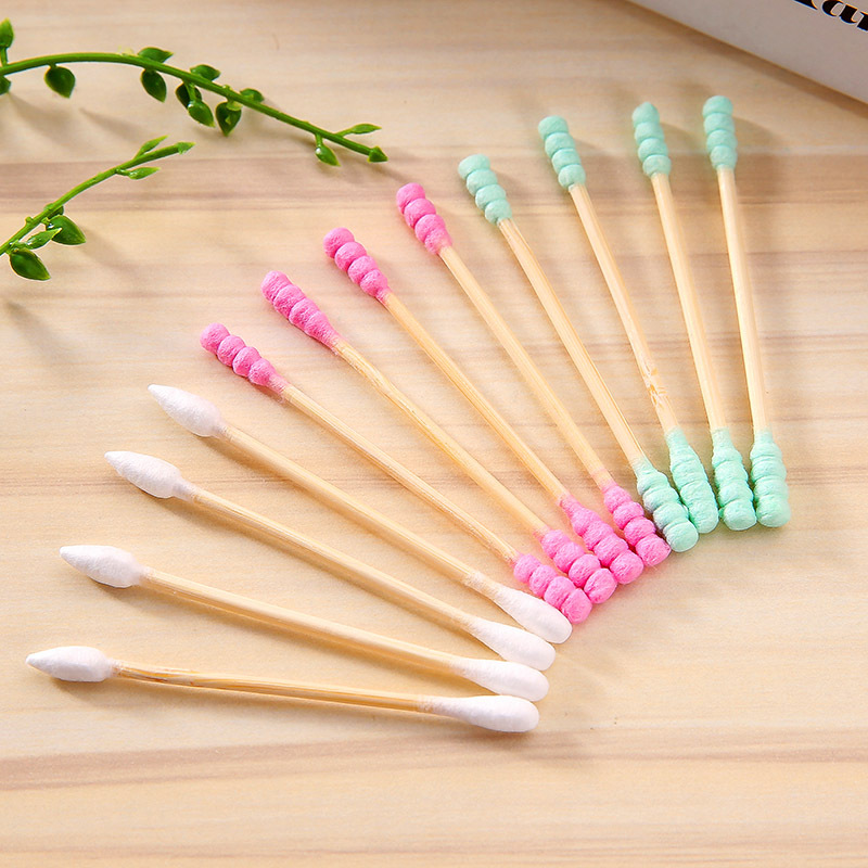 Hộp 100 Tăm Bông Cotton Hai Đầu Nhiều Màu