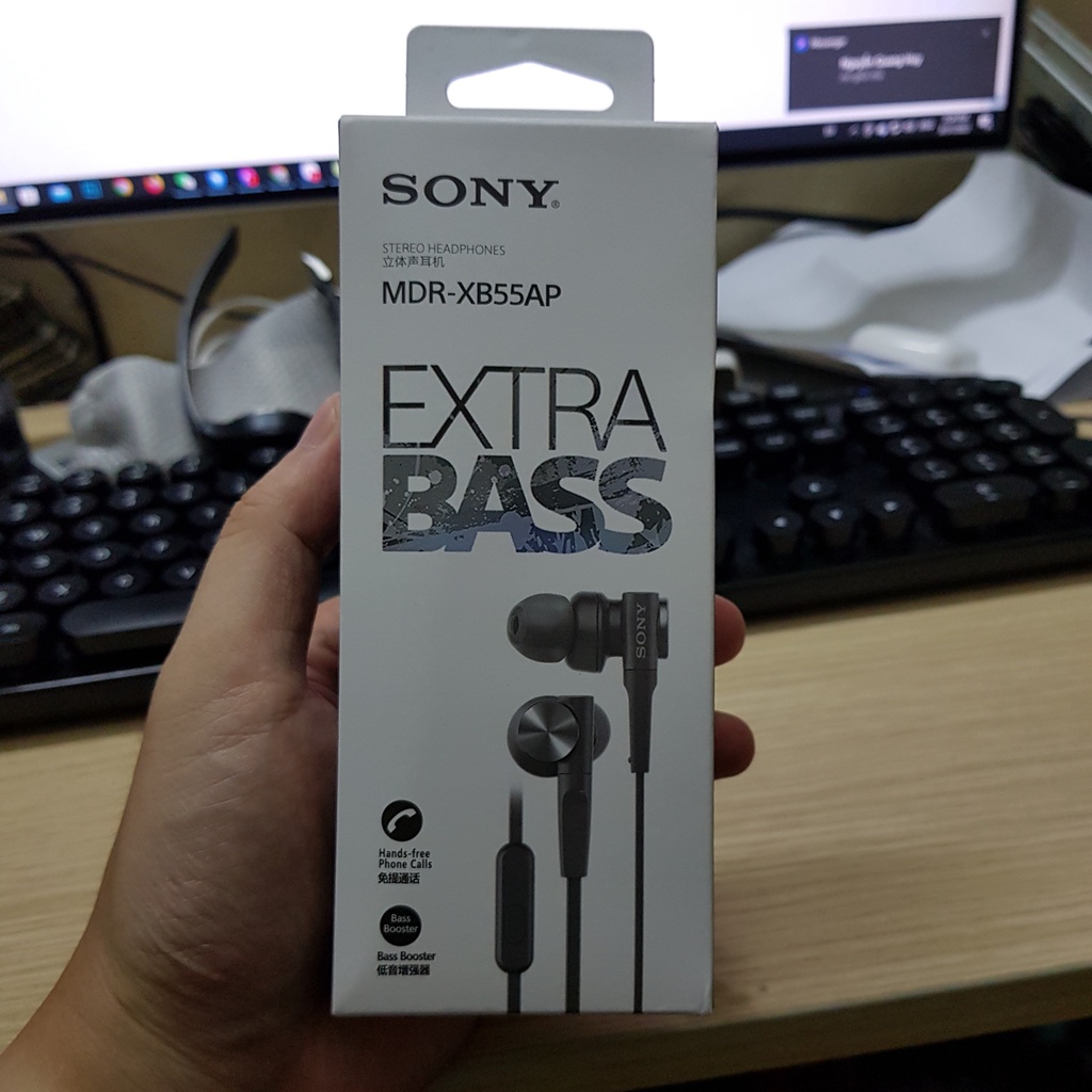 Tai nghe Sony MDR-XB55AP extrabass, có mic, chân cắm 3.5mm