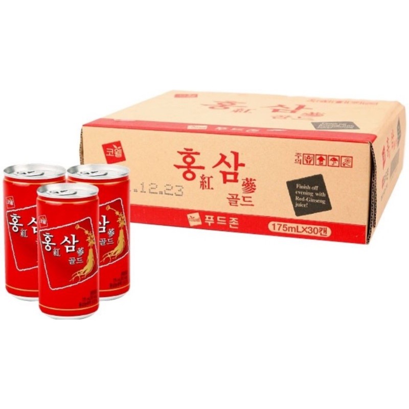 Nước Hồng Sâm Lon Korean RED GINSENG GOLD  175ml  (Hàn Quốc ) - Thùng 30 Lon - giúp cơ thể phục hồi nhanh chóng