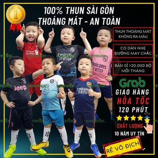 Đồ thể thao bóng đá trẻ em 2021 (11kg - 41kg), thun Sài Gòn thoáng mát, chất lượng, xưởng bán sỉ toàn quốc uy tín