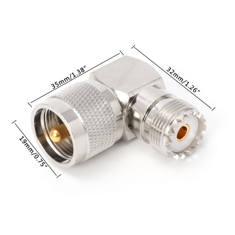 Connec Chuyển Đổi Từ Cổng Cắm UHF PL259 Sang Cổng Cắm SO239 Góc 90 Độ