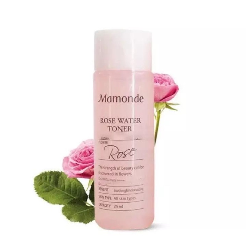 Combo 3 chai mini size Toner Rose Mamonde [Mẫu dùng thử 25ml]