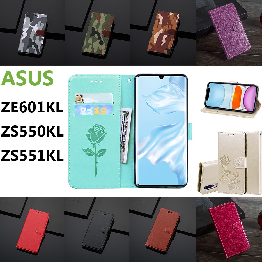 Bao da điện thoại nắp lật kiêm ví đựng thẻ + giá đỡ Zoryer ASUS ZenFone 2 Laser ZE601KL 3 Deluxe ZS550KL 4 Pro ZS551KL