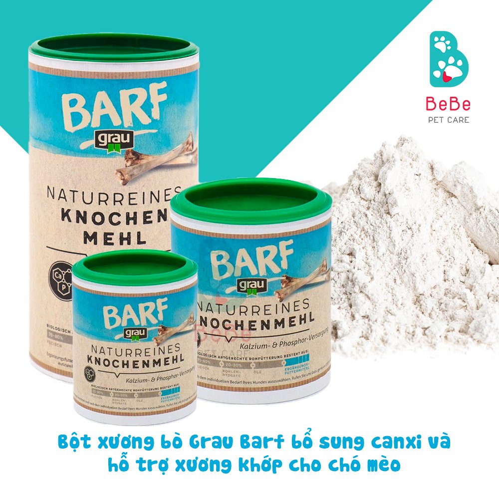 GRAU BARF - Bột Canxi Nguyên Chất Từ Xương Bò Cho Chó Mèo