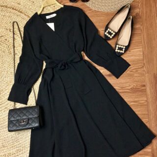 Đầm vạt chéo nơ eo. Hàng thiết kế. Chuyên sỉ