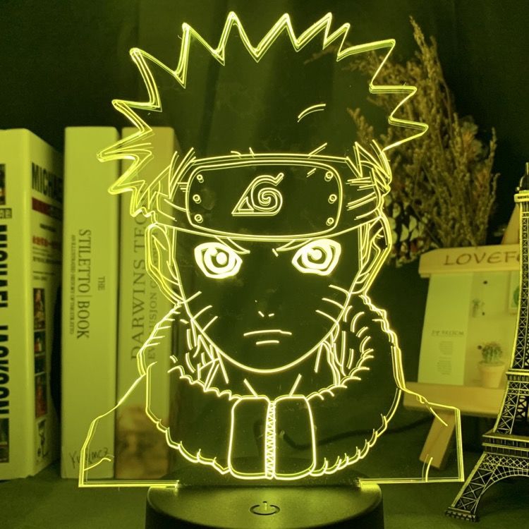 Đèn ngủ bóng LED hình Naruto Uzumaki Sasuke Uchiha Kakashi 3D 16 màu cho bé trai