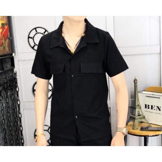 Bộ Đũi Nam, Bộ Quần Áo Nam Cộc Tay Cổ Bẻ Chất Đũi Tự Nhiên Thoáng Mát - Đũi 005 - Xuongmaytrungkien | BigBuy360 - bigbuy360.vn