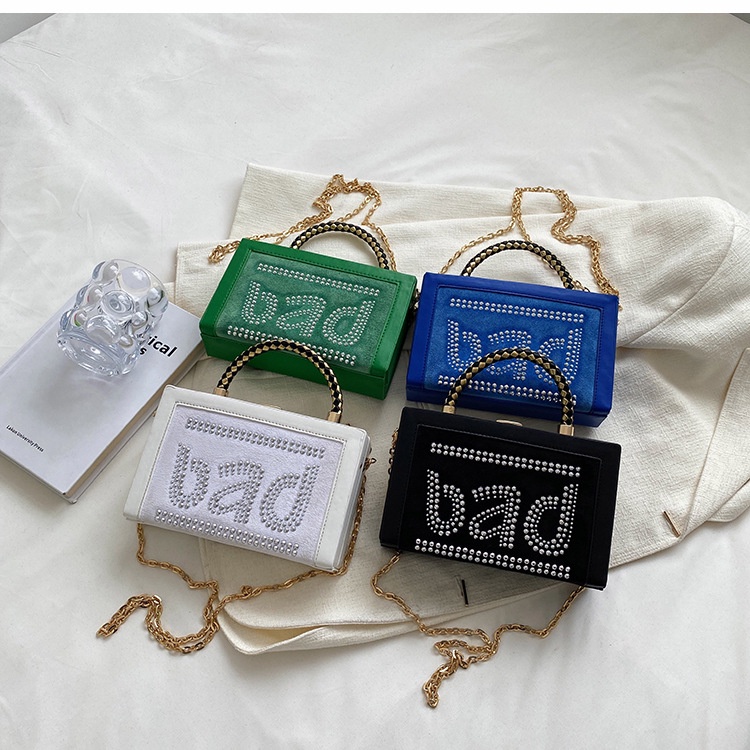 Túi Đeo Chéo Hình Vuông Cỡ Nhỏ Đính Đá Lấp Lánh Phong Cách Hàn Quốc Thời Trang Cho Nữ