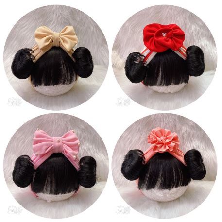 Turban gắn tóc giả cho bé yêu