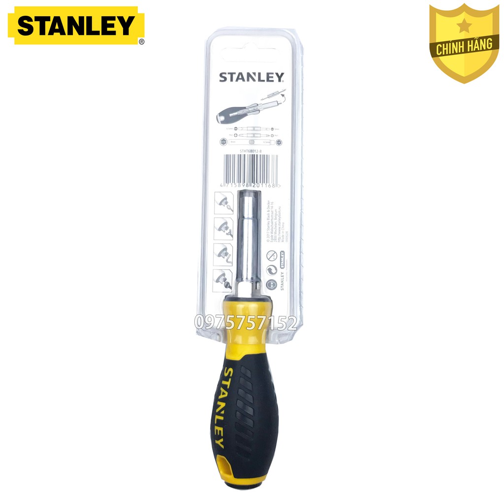 Tô vít đa năng đổi đầu Stanley 6 trong 1,  4 mũi vít có từ tính cao, thao tác linh hoạt, tay cầm chắc chắn