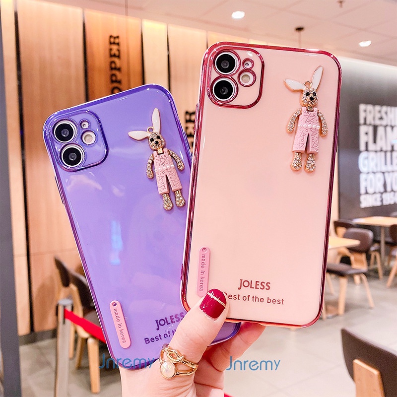 Ốp Điện Thoại Tpu Mềm Mạ Điện Hình Thỏ Hoạt Hình Cho Iphone 12 Pro Max 11 Pro Max 6 6s 7plus 8plus