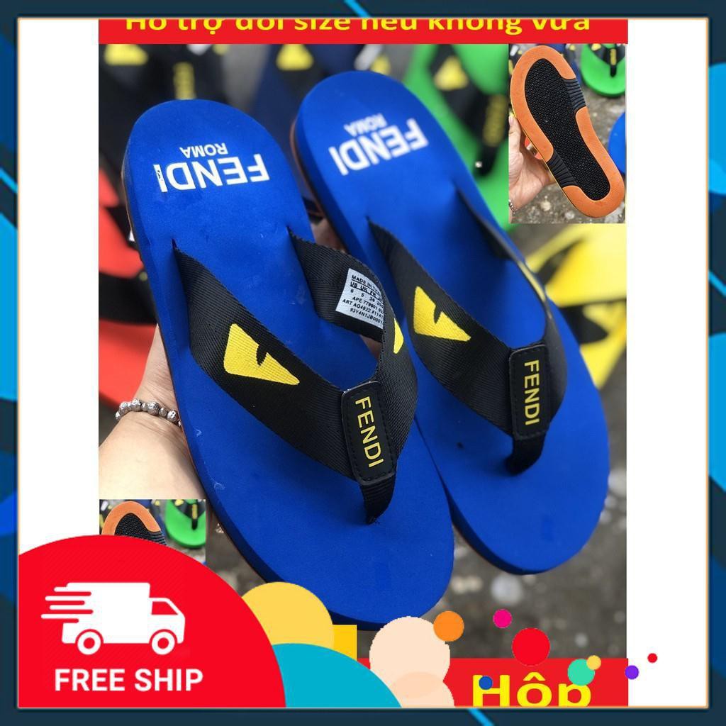 Dép Kẹp Xỏ ngón Mắt Cáo Đế đúc Xanh Dương [Ảnh Thật + Hộp]