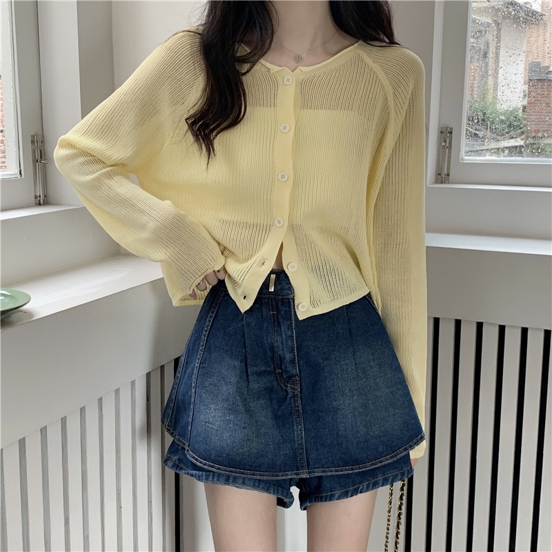 NZN Áo Khoác Cardigan Dệt Kim Tay Dài Chống Nắng Phong Cách Mới
